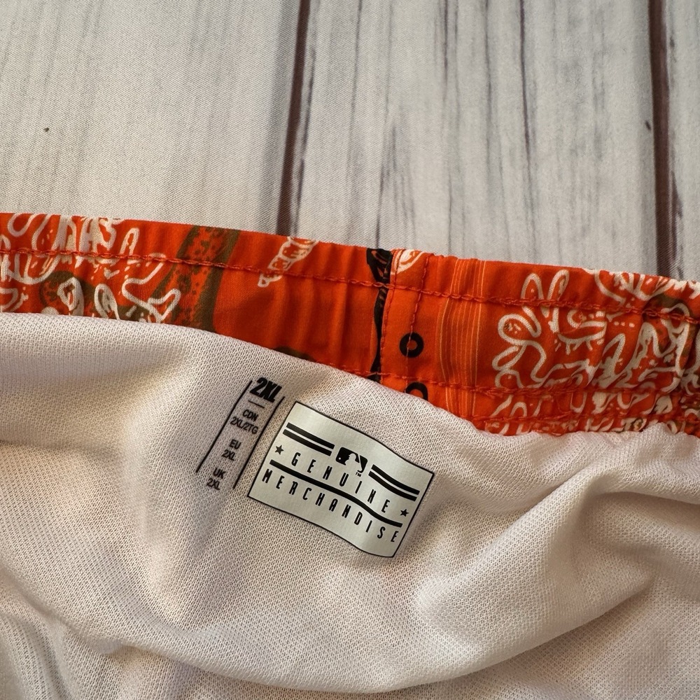 San Francisco Giants Board Shorts Men's Lined Size 2XL Orange Fish Tropical - Picture 4 of 6